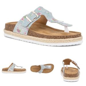 Olivia Miller Women's footbed sandals in Floral 9M NEW!! DN